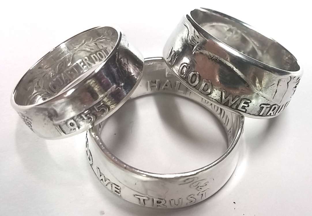 Half Dollar silver coin rings